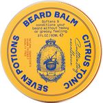 Seven Potions Soft Beard Balm for Men — Conditioning Beard Softener to Nourish Skin, Facial Hair, and Stop Beard Itch — All-Natural, Vegan, Cruelty Free (Citrus Tonic)