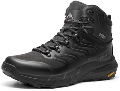 NORTIV 8 Men's Lightweight Hiking Boots Waterproof Breathable Outdoor Trekking Camping Ankle Boots Fern,Size 7,Black,NMUMHB2502