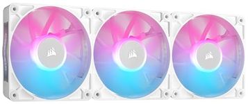 Corsair iCUE LINK RX120 RGB 120mm PWM Fans with iCUE LINK System Hub - Magnetic Dome Bearing - Triple Pack - White