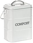 KitchenCraft Living Nostalgia Kitchen Compost Bin, Metal, 16.5 x 12 x 24 cm, French Grey