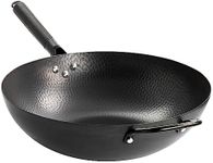 Gibson Home Hammered 13 Inch Heavy Gauge Carbon Steel Wok in Black