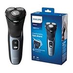 Philips Series 3000 Wet or Dry Men's Electric Shaver with a 5D Pivot & Flex Heads, Shiny Blue