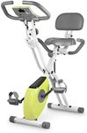 leikefitness LEIKE X Bike Ultra-Quiet Folding Exercise Bike, Magnetic Upright Bicycle with Heart Rate,LCD Monitor and easy to assemble 2200 (YELLOW)