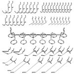 Hiltex® 53106 Pegboard Hooks and Organizer Assortment | 50-Piece Variety Pack