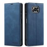 EYZUTAK Premium PU Leather Flip Folio Case for Xiaomi Poco X3 NFC / X3 Pro / X3, Protective Case with Kickstand Card Slot Holder Hidden Magnetic Closure Shockproof Durable Wallet Cover - Blue