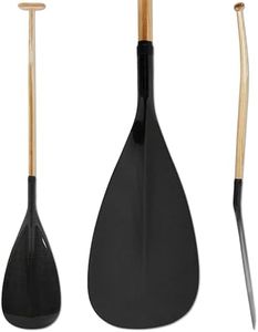 LINGVUM Hybrid Outrigger Canoe Paddle with Wooden Shaft and Carbon Fiber Blade, Lightweight and Durable OC Paddle, 51"