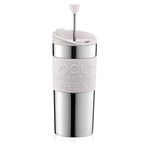 BODUM Travel French Press Coffee Maker, Vacuum, Small, 0.35 L - Off-White