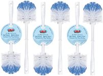 Lola Products “Classic” Toilet Brush, Durable Fiber Stiff Bristles, Bathroom Toilet Bowl Cleaner, Compact Size, Non-Scratch, Long-Lasting - 6 Pack