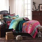 FADFAY Ethnic Style Bedding Sets, Morocco Bedding, American Country Style Bedding, Bohemian Style Bedding, Boho Duvet Cover, Queen King Size (California King) 4Pcs