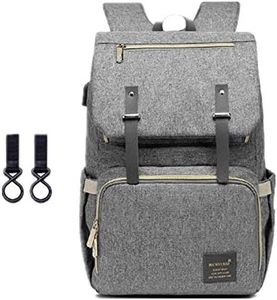 Diaper Bag Backpack, Mastery Baby Maternity Nappy Changing Bags Multifunction Waterproof Travel Back Pack with Stroller Straps, Unisex and Stylish (Grey)