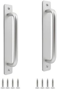Ulifestar 2 Pack Rustic Barn Door Handles, 7 inch Aluminium Alloy Modern Handles for Sliding Door & Cabinets, Silver