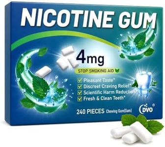 Nicotine Gum 4mg for Heavy Smokers, Stop Smoking Aid, Sugar Free Mint Flavor Nicotine Replacement Therapy Gum – 240 Count