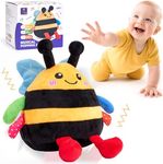 hahaland Baby Toy for 6 + 12 18 Months – Crawling Musical Dancing Bouncing Learning Bee Plush, Interactive Tummy Time Toy for 1 2 3 Year Old Boys Girls Baby Easter Basket Stuffers