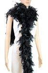 80 Gram, 2 yards Long Turkey Chandelle Feather Boa 10 Color, Great for Party, Wedding, Halloween Costume, Christmas Tree Decoration (Black)