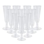 Mualady 50 Pcs Clear Plastic Champagne Flutes, 160ml/5oz Disposable Prosecco Glasses, Sturdy Plastic Champagne Flutes Reusable, Elegant Wine Glasses for Wedding, Party, Birthday