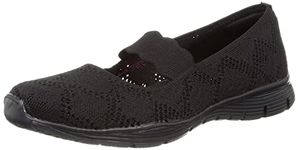 Skechers Womens Seager Power Hitter Trainers Black Knit 8 (41)