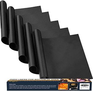 Meegoo Oven Liners for Bottom of Oven, 5 Pack 15.74"x 23.62" Large Thick Heavy Duty Non-Stick Oven Liners Mat BPA and PFOA Free, Oven Floor Protector Liner, Kitchen Friendly Cooking Accessory