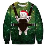 Honeystore Unisex Ugly Christmas Sweatshirt 3D Print Pullover Holiday Party Shirt GK047 M