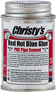 Christy's Red Hot Blue Glue PVC Cement - Medium Body, Very Fast Set, Low-VOC, 1/4 Pint (4 fl oz)