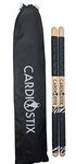 CardioStix 8.5oz Bundle Highest-Weighted Double Grip Timbale Premium American Hickory Wood Cardio Drum Sticks | Drumming, Fitness, Aerobic Class, Exercises & Workouts (Zebra with Bag)