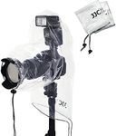 JJC 2 Pack Camera Lens Rain Cover Raincoat with Flash Clear Dust Proof Sleeve Protection for Canon EOS 4000D 1200D 90D 80D 77D 70D 5D 6D 7D Mark II R10 R7 R5 R6 Rp R 850D 800D 750D 250D SX70 SX60 HS