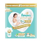 Pampers Premium Care Pant Style Baby Diapers M 54 Count | No Marks Design | Voted India’s #1 Softest Diaper | All in 1 diaper with 360 Cottony Softness