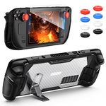 FASTSNAIL Case for Steam Deck OLED/Steam Deck, TPU Protective Shell Cover with Adjustable Kickstand, Detachable Case Accessories with Stand Base/Screen Protector/Thumb Grips, for Valve Steam Deck