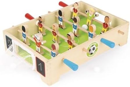 Janod - Mini Babyfoot de Table en Bois Champions - Dès 3 Ans, J02070, Multicolore