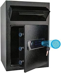 2.5 Cub Security Business Biometric Fingerprint Safe Box with Digital Touch Screen Keypad,Drop Slot Safes with Front Load Drop Box for Money and Mail,Business