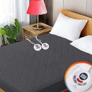 Heated Mattress Pad Full Size Quilted Heating Electric Bed Warmer Luxury Comfort Heat Mattress Pad Cover（10 Heat Setting | 1-12 Hours Auto Shut Off | with 8-21 Inch Deep Pocket）