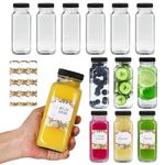 Alotpower 8 oz Glass Bottles with Lids 12Pack, 240ml Glass Bottles for Juicing, Water, Kombucha - Portable Glass Juice Bottles with Lids 8 oz (8fl.oz, Set of 12)