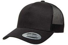 Yupoong Men's Yp Classics 5-Panel Retro Trucker Cap, Black, One Size