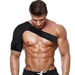 Neoprene Right/Left Shoulder Support Strap Arthritis, Gym, Sports, Brace, Pain Relief, Injury Prevention, Dislocation Rotator Cuff Support (Black, One Size)