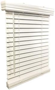 US Window And Floor 2" Faux Wood 25" W x 84" H, Outside Mount Cordless Window Blinds, Smooth White,CLF0102500840