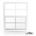 PRO FLEX Shed Window 16" x 16" - Ultra Thick White Aluminum Flush Mount with Tempered Glass and Screen - Shed Windows with Vertical Slider and Screws for Chicken Coop, Sheds, Barns, Playhouses