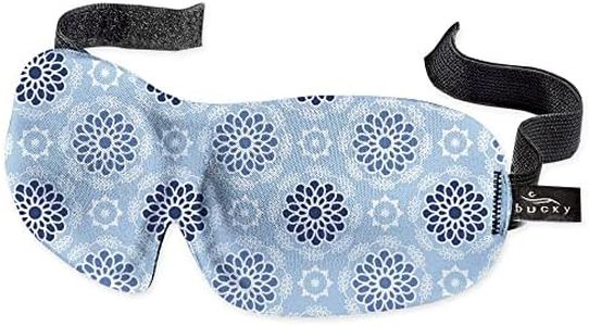 Bucky 40 Blinks No Pressure Printed Eye Mask for Travel & Sleep, Starling Blue, One Size