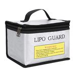 Youdepot Fireproof Explosionproof Lipo Safe Bag for Lipo Battery Storage and Charging, Large Space Highly Sturdy Double Zipper Lipo Battery Guard （8.56.55.7Inches.