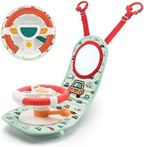 Happytime Musical Car Wheel Baby Toys, in-Car Wheel Musical Activity Play Center for Baby's Travel Companion Entertain and Relax Easier Drive with Sounds and Lights