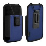 Large Scanner Holster, Rugged Vertical Carrying Case Pouch for Zebra TC75x, TC75, TC70x, TC70, TC72, TC77, M60, MC65, MC67 Mobile Computer Handheld Barcode Scanner Holder with Metal Belt Clip (Blue)