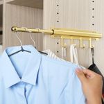 BaiNong 12 inch Valet rod for closet pull out closet valet rod Gold extending closet rod Standard telescopic closet rod organization rack pants Storage Clothes Hanger