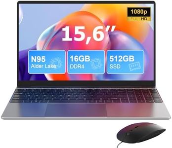 MAXLEGEN Ordinateur Portable 15,6 Pouces, 16 Go DDR4 512 Go SSD, in-tel Quad-Core N95(Jusqu'à 3,40 GHz), PC Portable léger avec Double Wi-FI, BT5.0, USB 3,0, Tapez C, Mini HDMI, Souris Incluse