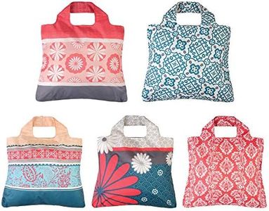 Envirosax Reusable Grocery Bags- Set of 5 Sun Kissed Designs,Eco Friendly Foldable Shopping Tote Bag, P, One Size