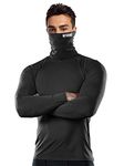 Cabeen Men’s Compression Mask Shirt Long Sleeve Gym Quick Dry Thermal Base Layer Top For Sports Running Fitness Workout