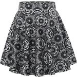 DRESSTELLS Women's Versatile A-line Basic Stretchy Flared Skater Mini Skirt Paisley S