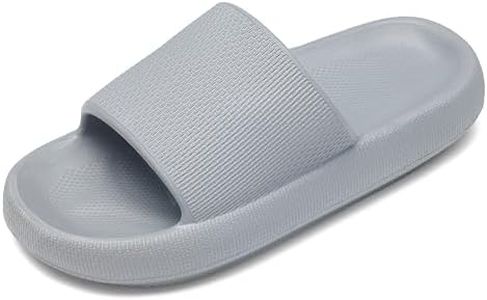 Tormigo Boys and Girls Cloud Slides for Kids – Non-Slip Summer Slippers Lightweight Beach, Pool, and Indoor Shower Sandals Gray Toddler 9.5-10