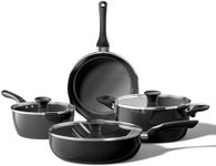 Redchef Ceramic Cookware Set 7Pcs, Nonstick Pots and Pans Set, Black