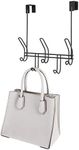 iDesign Metal Over The Door 8-Hook Rack for Coats, Hats, Scarves, Towels, Robes, Jackets, Purses, Matte Black, 4.3" x 9" x 12.36"