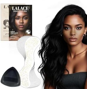 LALACE Glitter Freckles Face Tattoo - Gold Face Glitter Makeup Speckles - Face Glitter Speckles Patches - Waterproof Sparkle Freckles - Valentines Day Gifts for her (12pcs Gold Spot)