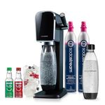 SodaStream Art Sparkling Water Maker Bundle (Black), with CO2, DWS Bottles, and Bubly Drops Flavors