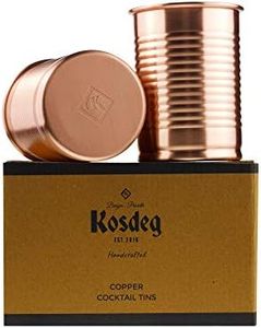 Kosdeg Copper Cocktail Tins Set of 2 12oz - Copper Cups For Drinking - Bean Tin Design - Perfect Copper Mug Bar Set for Tastier Drinks - Metal Tumbler gets Ice Cold In Seconds